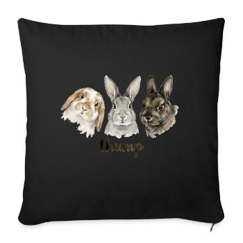 Fun rabbit knocking for rabbit lovers - Sofa pillowcase 17,3'' x 17,3'' (45 x 45 cm) - black - Front
