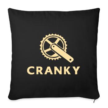 Grummelig Cranky Fahrrad Kurbel Motiv - Housse de coussin décorative 45 x 45 cm - noir - Devant