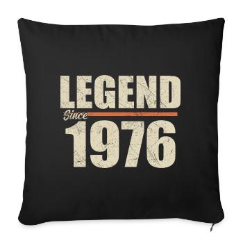 Anniversaire 1976 | Légende depuis 1976 - Housse de coussin décorative 45 x 45 cm - noir - Devant