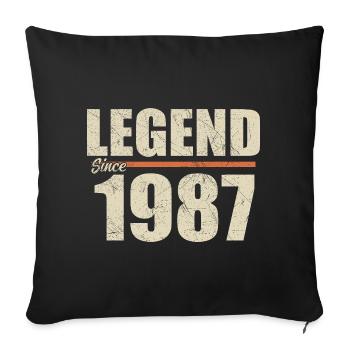 Anniversaire 1987 | Légende depuis 1987 - Housse de coussin décorative 45 x 45 cm - noir - Devant