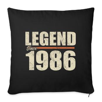 Anniversaire 1986 | Légende depuis 1986 - Housse de coussin décorative 45 x 45 cm - noir - Devant
