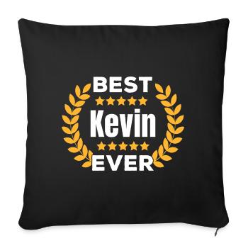 Meilleur cadeau de Kevin Legend Name Gift - Housse de coussin décorative 45 x 45 cm - noir - Devant
