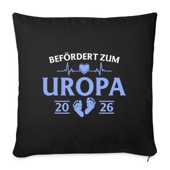 Promu arrière-grand-père lors de la baby shower 2026 - Housse de coussin décorative 45 x 45 cm - noir - Devant