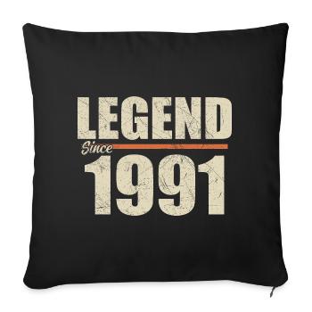 Anniversaire 1991 | Légende depuis 1991 - Housse de coussin décorative 45 x 45 cm - noir - Devant