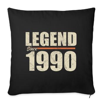 Anniversaire 1990 | Légende depuis 1990 - Housse de coussin décorative 45 x 45 cm - noir - Devant
