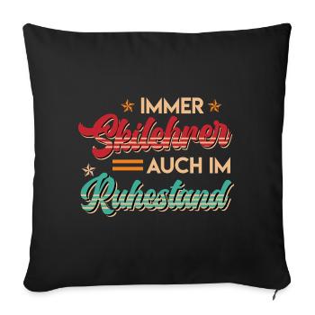 Pension TOUJOURS SKIEUR À LA RETRAITE - Housse de coussin décorative 45 x 45 cm - noir - Devant