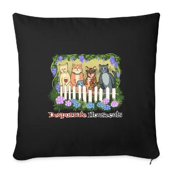 Chats domestiques dénaturés - Housse de coussin décorative 45 x 45 cm - noir - Devant