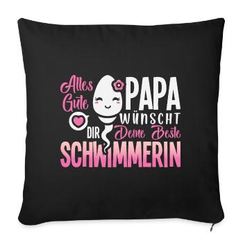 All the best dad wishes you your best swimmer - Sofa pillowcase 17,3'' x 17,3'' (45 x 45 cm) - black - Front