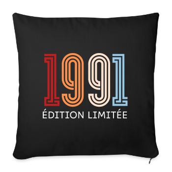 1991 édition limitée vintage - Housse de coussin décorative 45 x 45 cm - noir - Devant