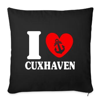 North Sea Holiday I LOVE CUXHAVEN Lustig - Sofa pillowcase 17,3'' x 17,3'' (45 x 45 cm) - black - Front