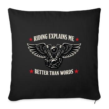 Why we ride motorcycles, - Sofa pillowcase 17,3'' x 17,3'' (45 x 45 cm) - black - Front