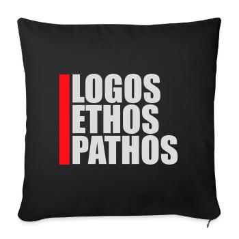 Logos Ethos Pathos Rhétorique Étudiant en Philosophie - Housse de coussin décorative 45 x 45 cm - noir - Devant