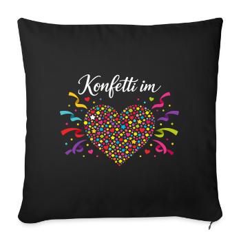 Cœur de confettis drôle pour les fans de fête - Housse de coussin décorative 45 x 45 cm - noir - Devant