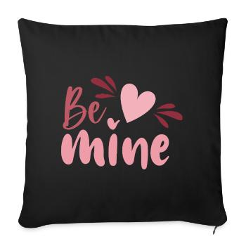 Be Mine Heart Script - Sofa pillowcase 17,3'' x 17,3'' (45 x 45 cm) - black - Front