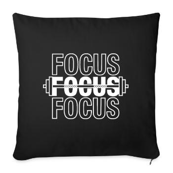 FOCUS Gym Motivation Langhantel - Sofakissenbezug 45 x 45 cm - Schwarz - Vorne