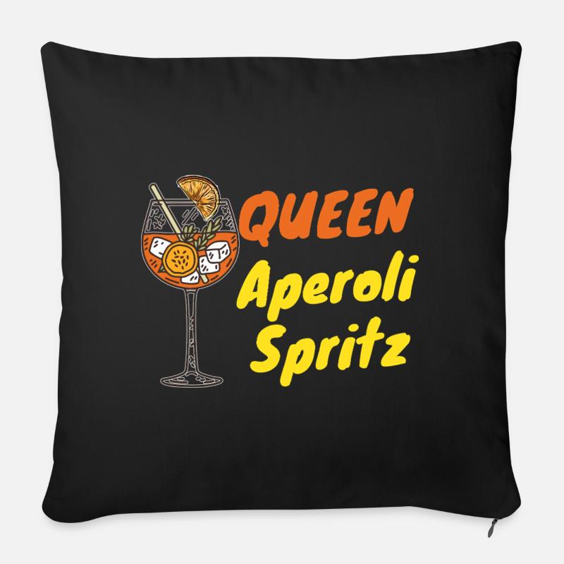 Aperoli Queen – Sommer, Spritz & Spaß - Sofakissenbezug 45 x 45 cm - Schwarz