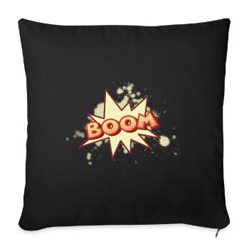 Boom! – Retro Comic Cartoon in Halftone Style - Sofa pillowcase 17,3'' x 17,3'' (45 x 45 cm) - black - Front