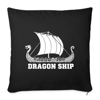 Drakkar Dragon Ship Viking Norse Ship - Sofa pillowcase 17,3'' x 17,3'' (45 x 45 cm) - black - Front