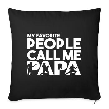 Mes personnes préférées m’appellent Papa Guitariste Solo - Housse de coussin décorative 45 x 45 cm - noir - Devant
