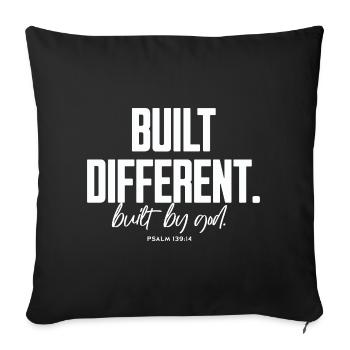 Built Different Built By God Psalm 139:14 - Sofakissenbezug 45 x 45 cm - Schwarz - Vorne