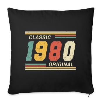 Classique 1980 original 1980 - Housse de coussin décorative 45 x 45 cm - noir - Devant