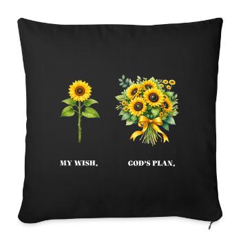 Christian Sunflower Positivity God Religion - Sofa pillowcase 17,3'' x 17,3'' (45 x 45 cm) - black - Front