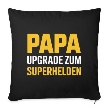 Papa Level Experte Gamer Spruch Zocken Gaming - Sofakissenbezug 45 x 45 cm - Schwarz - Vorne