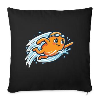 Splashing Orange Summer Vibes Pool Vacation Ladies - Sofa pillowcase 17,3'' x 17,3'' (45 x 45 cm) - black - Front