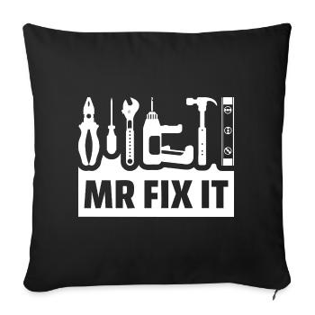 Silhouette de la boîte à outils MrFixIt - Housse de coussin décorative 45 x 45 cm - noir - Devant