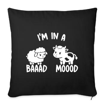 Baaad Mood Cow & Sheep - Sofa pillowcase 17,3'' x 17,3'' (45 x 45 cm) - black - Front