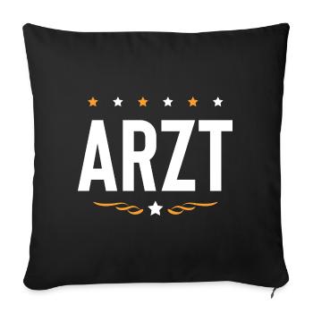 Arzt Beruf - Sofakissenbezug 45 x 45 cm - Schwarz - Vorne