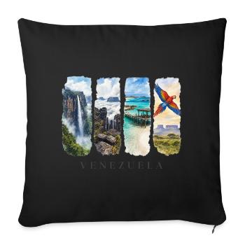 Venezuela Travel – South America Waterfall & Nature - Sofa pillowcase 17,3'' x 17,3'' (45 x 45 cm) - black - Front