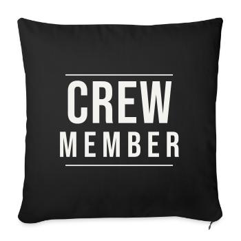 Crew Member Typo Modern Schmal Team Staff Event - Sofa pillowcase 17,3'' x 17,3'' (45 x 45 cm) - black - Front