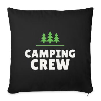 Camping Crew Camping Nature Team Friends Outdoor - Sofa pillowcase 17,3'' x 17,3'' (45 x 45 cm) - black - Front