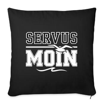 Servus Moin North Sea Baltic Sea Coast Seagull Wave - Sofa pillowcase 17,3'' x 17,3'' (45 x 45 cm) - black - Front