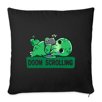 Doom Scrolling - Sofa pillowcase 17,3'' x 17,3'' (45 x 45 cm) - black - Front