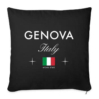 Genoa Italy Coordinates Travel Souvenir - Sofa pillowcase 17,3'' x 17,3'' (45 x 45 cm) - black - Front