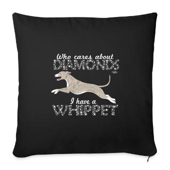 whippetdiamonds2 - Sofa pillowcase 17,3'' x 17,3'' (45 x 45 cm) - black - Front