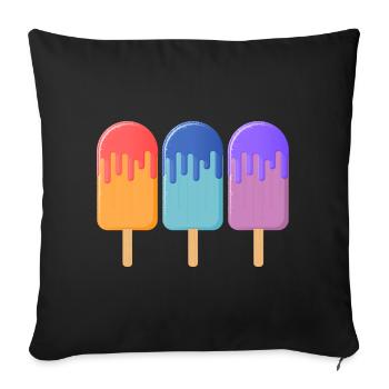 Ice cream on the stick 004 AllroundDesigns - Sofa pillowcase 17,3'' x 17,3'' (45 x 45 cm) - black - Front