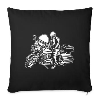 Chopper / Motorcycle 05_wei ß - Sofa pillowcase 17,3'' x 17,3'' (45 x 45 cm) - black - Front