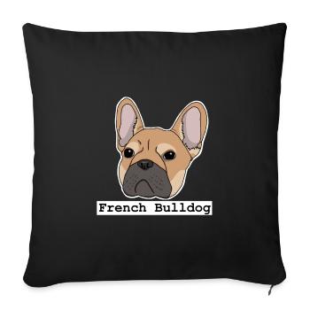 French Bulldog, French Bulldog - Sofa pillowcase 17,3'' x 17,3'' (45 x 45 cm) - black - Front
