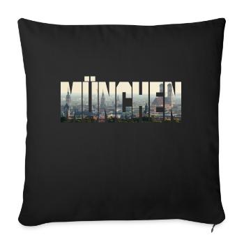 München Panorama - Sofakissenbezug 45 x 45 cm - Schwarz - Vorne