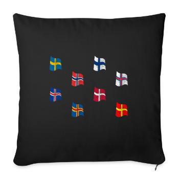 Drapeaux Scandinaves - Housse de coussin décorative 45 x 45 cm - noir - Devant