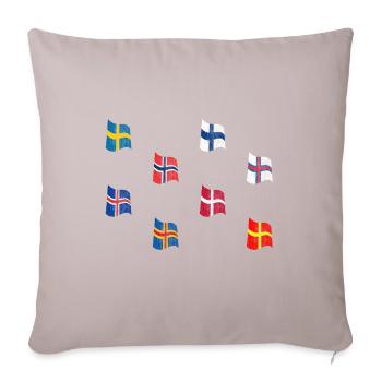 Drapeaux Scandinaves - Housse de coussin décorative 45 x 45 cm - taupe clair - Devant