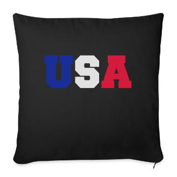 USA - Sofa pillowcase 17,3'' x 17,3'' (45 x 45 cm) - black - Front