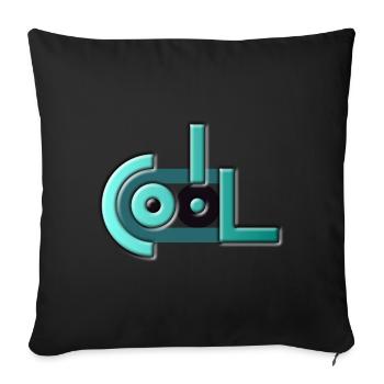 Logo 3D Cool Point d’exclamation Typo - Housse de coussin décorative 45 x 45 cm - noir - Devant