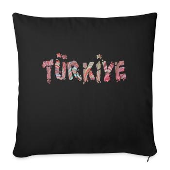 türkiye schriftzug e 106 - Sofakissenbezug 45 x 45 cm - Schwarz - Vorne