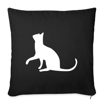 Cat Cat Cat Cat Cat Cat Pussy Paw - Sofa pillowcase 17,3'' x 17,3'' (45 x 45 cm) - black - Front