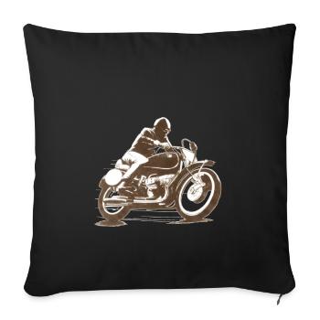 Classic moto bike motorcycle - Sofa pillowcase 17,3'' x 17,3'' (45 x 45 cm) - black - Front