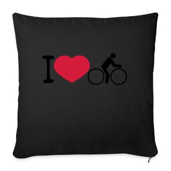 i love love love bike riders ride biker spor - Sofa pillowcase 17,3'' x 17,3'' (45 x 45 cm) - black - Front